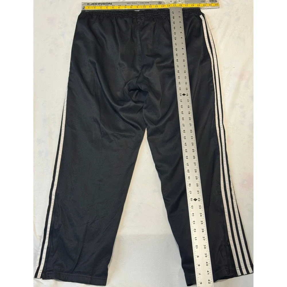 Adidas Climalite Track Pants Mens 2XL Black White 3 Stripe Athletic Gym Joggers